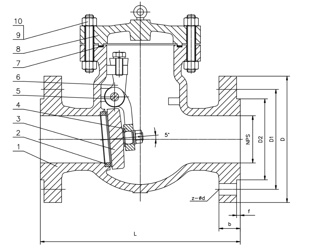 Stainless Steel Swing Check Valve Dimensions