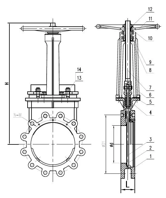 Stainless Steel Hand Wheel Knife Gate Valve