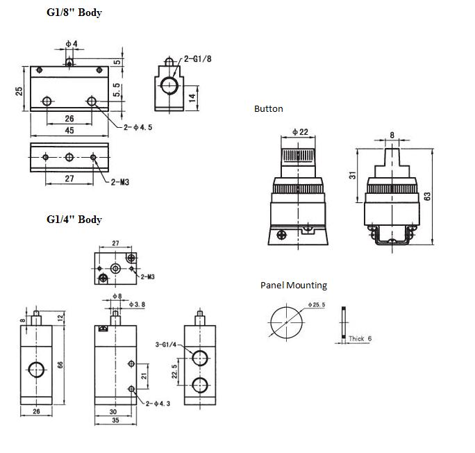 3 way 2 position rotary switch valve